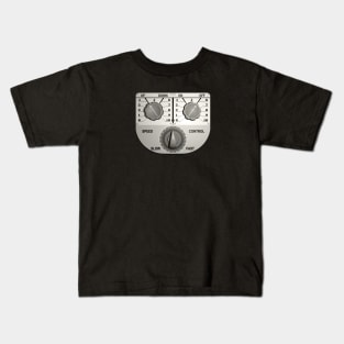 1940s Rocket Man Controller Chest Panel - Monochrome Kids T-Shirt